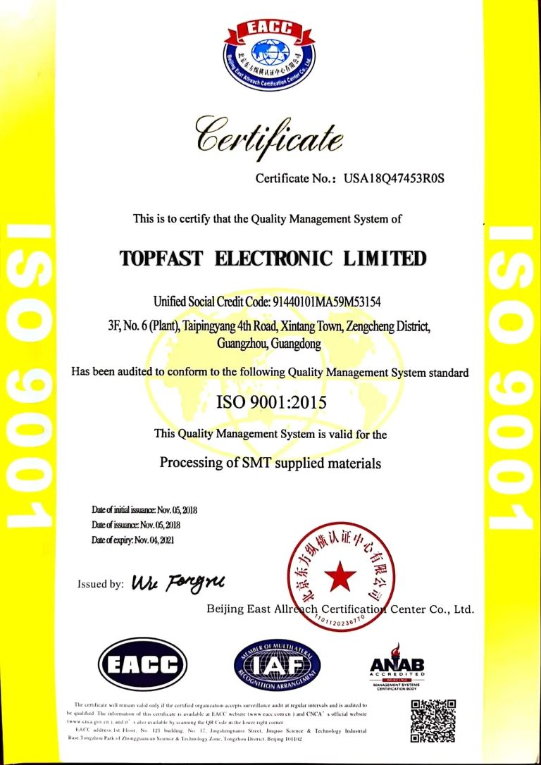 ISO9001 certification-SMT